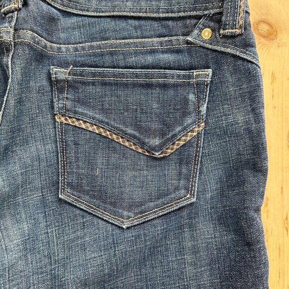 Kasil Customized Women's Dark Wash Wide Leg Jeans USA Red Pockets Sz 31 Selvage - Picture 11 of 13